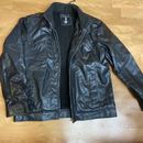 Jeans By Buffalo Mens Motorcycle Full Zip Jacket Faux Leather Black Size Large