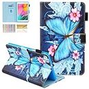 Dteck Galaxy Tab A 8.0 2019 Case T290 T295, Folio Protective Multiple Viewing Angles Stand Cover for Samsung Galaxy Tab A 8.0 2019 Without S Pen Model (SM-T290 Wi-Fi, SM-T295 LTE), Blue Butterfly