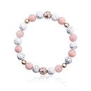 COACOM 1 pulsera de perlas de cristal rosa natural, reduce el estrés y alivia la ansiedad, pulsera de moda para mujer, accesorios de mano, regalo adecuado para mujeres