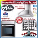DELUXE 60cm Appliance Kitchen Package Electric SS Oven Gas Cooktop Rangehood.