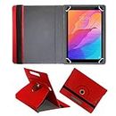 Fastway Rotating Leather Flip Case for Huawei MatePad T8 LTE 32 GB 8 inch with Wi-Fi+4G Tablet Stand (Red)