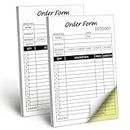 Homvle 2 Pack Sales Order Books, 2-Part Carbonless Sales Invoice Book with Cardboard for Small Boutique Business (8.3x5.5 Inches, 50 Sets)