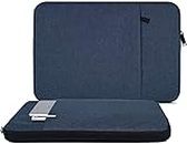 Dynotrek Pro 15.6 inch Laptop Sleeve Case Cover Pouch Computer Shock Resistant Bag for MacBook Pro 16"/15" 15.6" Dell Lenovo HP Asus Acer Samsung Chromebook (Denim Blue)