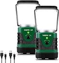 LE LED Camping Lantern Rechargeable, 1000LM, 4 Light Modes, 4400mAh Power Bank, IP44 Waterproof, Perfect Lantern Flashlight for Hurricane Emergency, Hiking, Home and More, USB Cable Included (2 Pack)