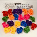 10Pcs Assorted Rock Climbing Holds Footholds Wall Grips Stone w/ Bolts Nuts Kids