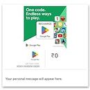 Google Play Gift Code - Digital Voucher Redeemable on Play Store - Flat 2% cashback Upto Rs 500