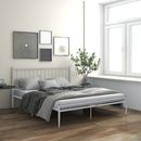 Moderne weiße Metall super Kingsize Bettrahmenbasis solide robuste Schlafzimmermöbel