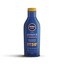 NIVEA SUN Protect and Moisture 125ml SPF 50 Advanced Sunscreen for Instant Protection| PA+++ UVA - UVB Protection System| Vitamin E + Moisture| Very Water Resistant| For Men & Women