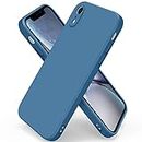 AK Custodia per iPhone XR 6,1" Cover in Silicone Liquido Ultra Sottile con Rivestimento in Morbido Tessuto in Microfibra, Custodia Protettiva Completa per iPhone XR