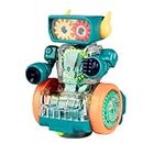 VikriDA Robot Rotating Gear Toy, Transparent Gear Electric Walking, 360 Degree Rotating Bump & Go Robot Toy with Flashing Lights & Sound - Multicolor