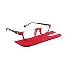 ESPERTO READERS Roady Reading Glasses - Blue Cut Lens With Antireflection & Ultra Light Weight For Men & Women +1.00 to +3.00 Power Half Rim - RED (+2.00)