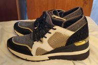 Michael Kors Women's Platform Sneakers Black Gold Size 7.5