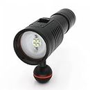 ASADFDAA Luci dello Stagno LED Scuba Diving Photography Waterproof Flashlight Torch Dive Underwater Battery+Charger