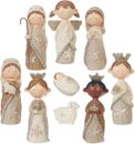 4.5" Faux Knit Christmas Nativity Set of 9 Pieces, Religious, Holiday