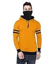 THE ARCHER Men's Cotton Hooded Neck Hoodie Top (A10 MASK_Mustard_M)