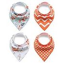 Sgwxiane Pack of 4 Piece Bandana Baby Drool Bibs Sets for Babies Girls Boys, Perfect for Dribble, Teething, Feeding, Fits Newborn to Toddler