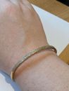 Armreif 925 Silber vergoldet poliert  Zirkonia weiss bestes Geschenk für Frauen