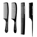 Phoetya 4 Pieces Wide Tooth Combs for Men, Professional Styling Comb Set, Curly Hair Combs, Heat Resistant Anti-static Cutting Combs, Detangling Hair Comb Set With Comfortable Handle, Black
