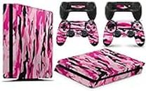 GNG PS4 Slim Console Pink CAMO Skin Decal Vinal Sticker + 2 Controller Skins Set