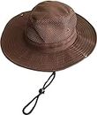 Pearl Tree Sun Protection Cap for Men, Beach Fishing Hat, Summer Hat for Men, Round Sun Cap for Hiking, Fishing, Gardning, Travel (Pack of 1) (Brown)