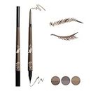 Music Flower 2 in 1 Eyebrow Pencil - Waterproof & Long Lasting Liquid Eyebrow Pen - Dual Ended Pencil Fills and Defines Brow Tint with the Precision & Definition of Microblading, Brown