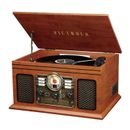 Victrola Nostalgic 7-in-1 Bluetooth Record Player & Multimedia Center with Bu...