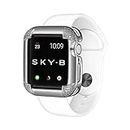 SKYB Rhodium Plated Jewelry-Style Apple Watch Case with Cubic Zirconia CZ Pavé Corners - Medium (Fits 40mm Series 4/5 iWatch)