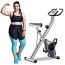 BCAN Folding Exercise Bike for Heavy People - 2022 Upgrade Model, foldable exercise bike (330 LBS Weight Capacity) with 8 Levels Magnetic Resistance, Pulse Sensor