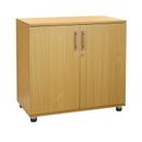 Rebrilliant Lancaster 1 - Shelf Wooden Storage Cabinet/Pantry 2 Door Locking Cupboard Wood in Brown | 29.5 H x 31.5 W x 17.7 D in | Wayfair