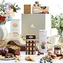 Afternoon Tea Hamper Gift - Indulgent Food Hamper Basket - Luxury Chocolates, Artisan Biscuits, Parisian Macaroons, Rich Fruit Cake, Tea - Birthday Hampers For Women and Men, Hampers & Gourmet Gifts