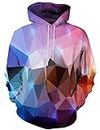 Syaimn Unisex Realistic 3D Digital Print Pullover Hoodie Hooded Sweatshirt Medium