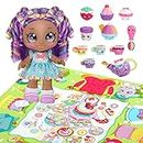 Kindi Kids Kirstea & Tea Party Set. Toddler Doll with Changeable Clothes Plus 11 Shopkins Tea Party Accessories. Includes Playmat 24 in x 24 in - Amazon Exclusive