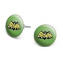 GRAPHICS & MORE Batman Classic TV Series Logo Novelty Silver Plated Stud Earrings