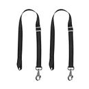 Premium Horse Blanket Sheet Leg Straps, Replacement Stretchy Belly Strap with Swivel Snaps and Loop End, Adjustable Length from 22 to 40 Inch Black (2 Pcs)