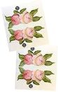 2X Victorian Vintage Rose Flower Double Stickers Kitchen Bread Kneading Appliance Decal Cover Kit Red, Pink, Cream and White, Fits All Stand Kitchen Bread Stirring appliances - Appliance Not Included