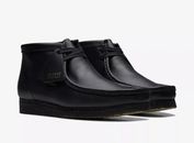 Clark Original Wallabee Black Leather 26155512 Men's Casual Shoes