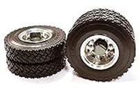 RC Model Machined Alloy T6 Rear Dually Wheel & XC Tire for Tamiya 1/14 Scale Trucks