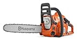 Husqvarna 120 Gas Powered Chainsaw, 38-cc 1.8-HP, 2-Cycle X-Torq Engine, 16 Inch Chainsaw with Automatic Oiler, For Wood Cutting, Light Felling and Limbing