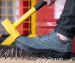 Verano Hombres Mujeres Zapatos de Seguridad Ligeros Puntera de Acero Gorra Botas de Trabajo Entrenadores Reino Unido