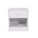 AQQWWER Comodini Bedroom furniture white bedside table, curved handle, one drawer