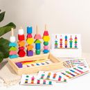 Holzperlen-Reihenfolge-Spielzeugset für 2-, 3-, 4- und 5-Jährige,