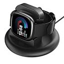 TiMOVO Charger Dock Compatible with Fitbit Versa 4/Versa 3/Sence 2/Sence, Anti-Slip Charging Stand Dock with 3.3Ft USB Cable Cord, Magnetic Charging Cradle Station for Versa 4 Smartwatch - Black