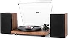 1 BY ONE Bluetooth Turntable Hi-Fi System with 36 Watt Bookshelf Speakers, Vinyl Record Player with Magnetic Cartridge