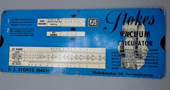 Calculadora de vacío vintage Stokes regla deslizante Philadelphia HVAC 1952