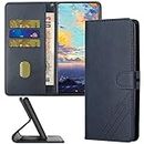 GYHOYA Compatible with iPhone 15 Pro Wallet Case, iPhone 15 Pro Leather Flip Folio Case with Card Holders Kickstand Magnetic Feature Shockproof Case for iPhone 15 Pro 6.1 inch Matte Blue