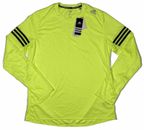 Adidas Running Men's Response Long Sleeve Shirt Size L Solar Neon Yellow NWTs