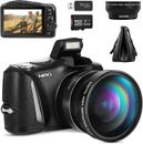 Digital Cameras for Photography Vlogging Video Camera with 32GB SD Card and Bag