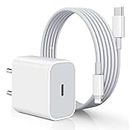 Original 20W Adapter Charger Cable Compatible with iPhone 14/14Plus/14Pro/14Promax 13/13Pro/13Promax 12/12Pro/12Promax/ 11/11Pro/11Promax X/Xr Series (White) (A25WOG)