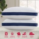 Bed Pillows Set of 2 Gusseted Neck Support Soft Pillow For Side & Back Sleepers