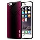 cadorabo Case compatible with Apple iPhone 6 / 6S - Stripe optics in CRIMSON PINK - Protective cover made of TPU silicone and back made of tempered glass